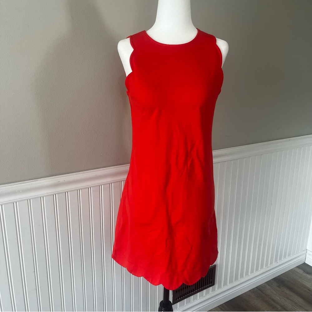 Vince Camuto Orange Scalloped Hem Sleeveless Dress